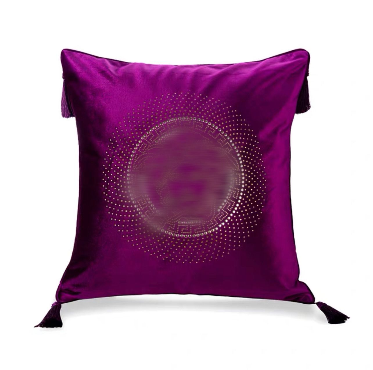 Luxury Pillow Case Designer Cushion Cover Velvet Fabric Crystal Avatar Pendant Tassel Mönster 9 Färger Storlek 50*50 cm för ny heminredning Ny anländer