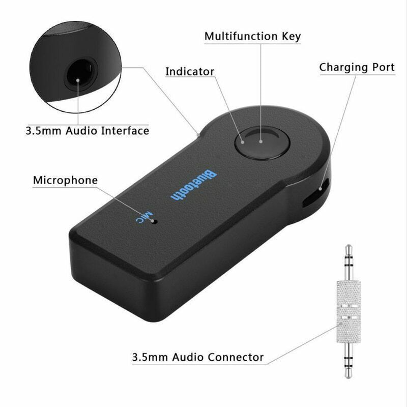 2 adet Bluetooth AUX Mini Ses Alıcısı Bluetooth Verici 3.5mm Jack Handsfree Otomatik Bluetooth Araç Kiti Müzik Adaptörü