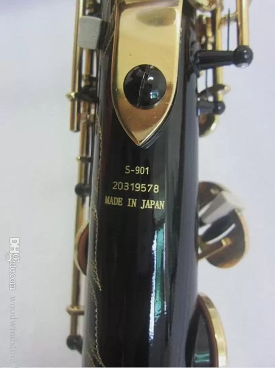 Sopran saksofon prosta S901 Instrumenty muzyczne B Flat Black Golden Key Saks Saks z akcesoriami obudowy