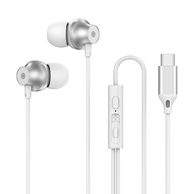 Tipo-C 3,5 mm Fones de ouvido com fio Fone de ouvido intra-auricular com microfone Fones de ouvido esportivos Gamer para smartphones com caixa de varejo