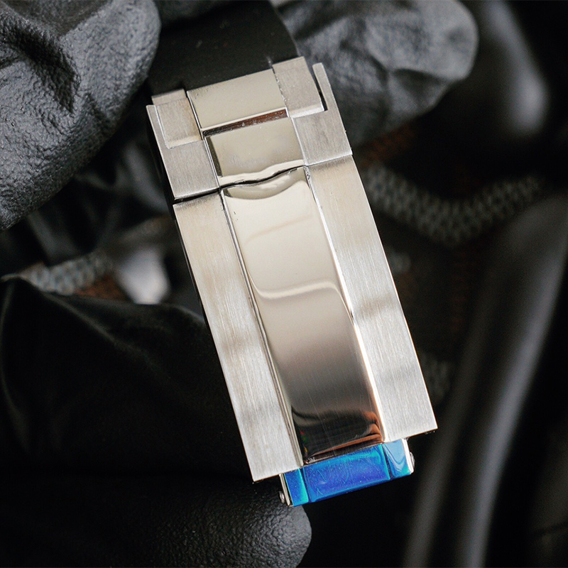 メンズウォッチレインボー自動機械時計40mmファッション腕時計ラバーストラップモントレクス