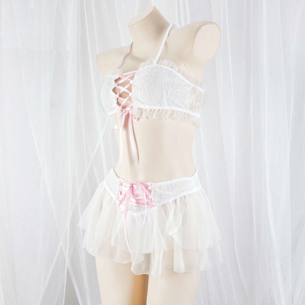 Ani Lolita – maillot de bain en dentelle Pure pour filles, uniforme de plage, Bikini pour femmes, Anime, sous-vêtements mignons, tenues, Costumes Cosplay