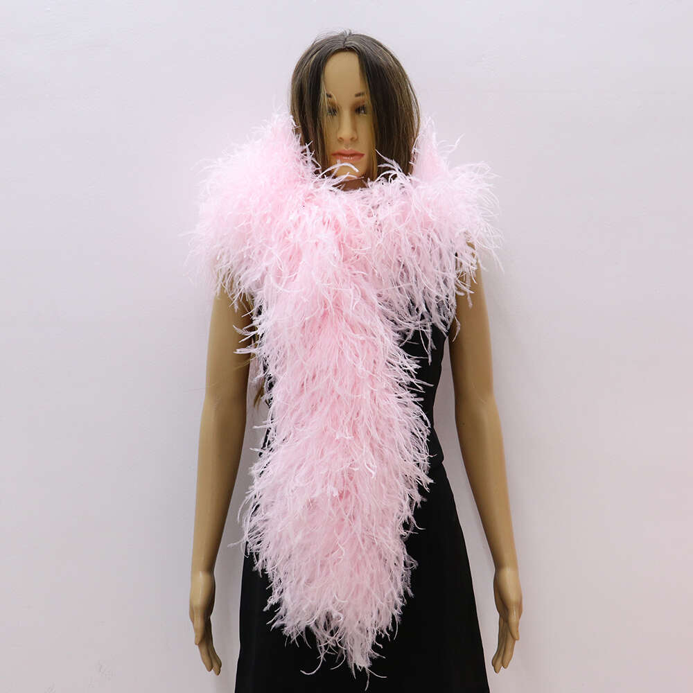 12ply Thick Natural Feather Boa Fringe 0.5 to 3 Meters Ostrich Feathers Shawl for Wedding Party Dresses Decoration