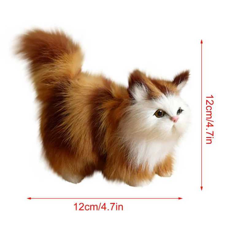 Fyllda plyschdjur Söt simulering Cat Plush Toys Soft Stuffed Kitten Model Fake Cat Realist Animals For Kids Girls Birthday Valentine's Day Giftl231028