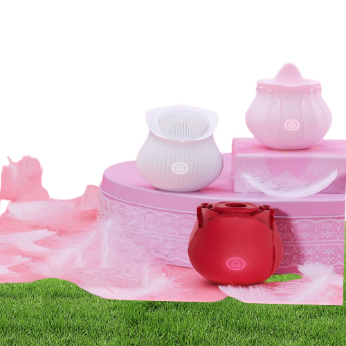 Vibrateurs de rose massage des jouets adultes des balles de vibratrice de suceur clitoridrique