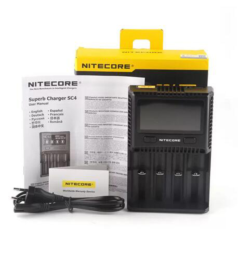 Authentic Nitecore I8 Charger Digicharger Intelligent 8 Slots Fast Charge for IMR 16340 18650 14500 18500 26650 18350 26500 Universal Li-ion Battery US UK EU Plug