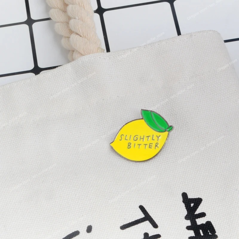 Brigh Geel Citroen Mode Fruit Emaille Leuke Citroen Mango Broche Pin Metalen Badge Kleding sieraden Accessoires Groothandel Voor Vrouwen Mode-sieradenBroches Sieraden