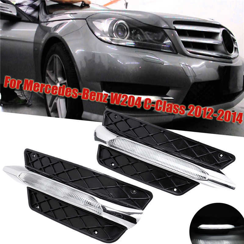 Nuovo 1 paio di luci diurne a LED DRL Fendinebbia 2048851453 2048851353 Mercedes-Benz W204 Mercedes Classe C 2012-2014