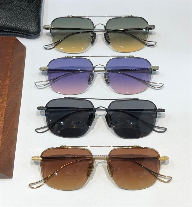 Nowy projekt projektowy Pilot Sunglasses 8065 Retro kształt metalowy pół ramy vintage punk -kateget High End Outdoor Uv400 Ochrona okularów