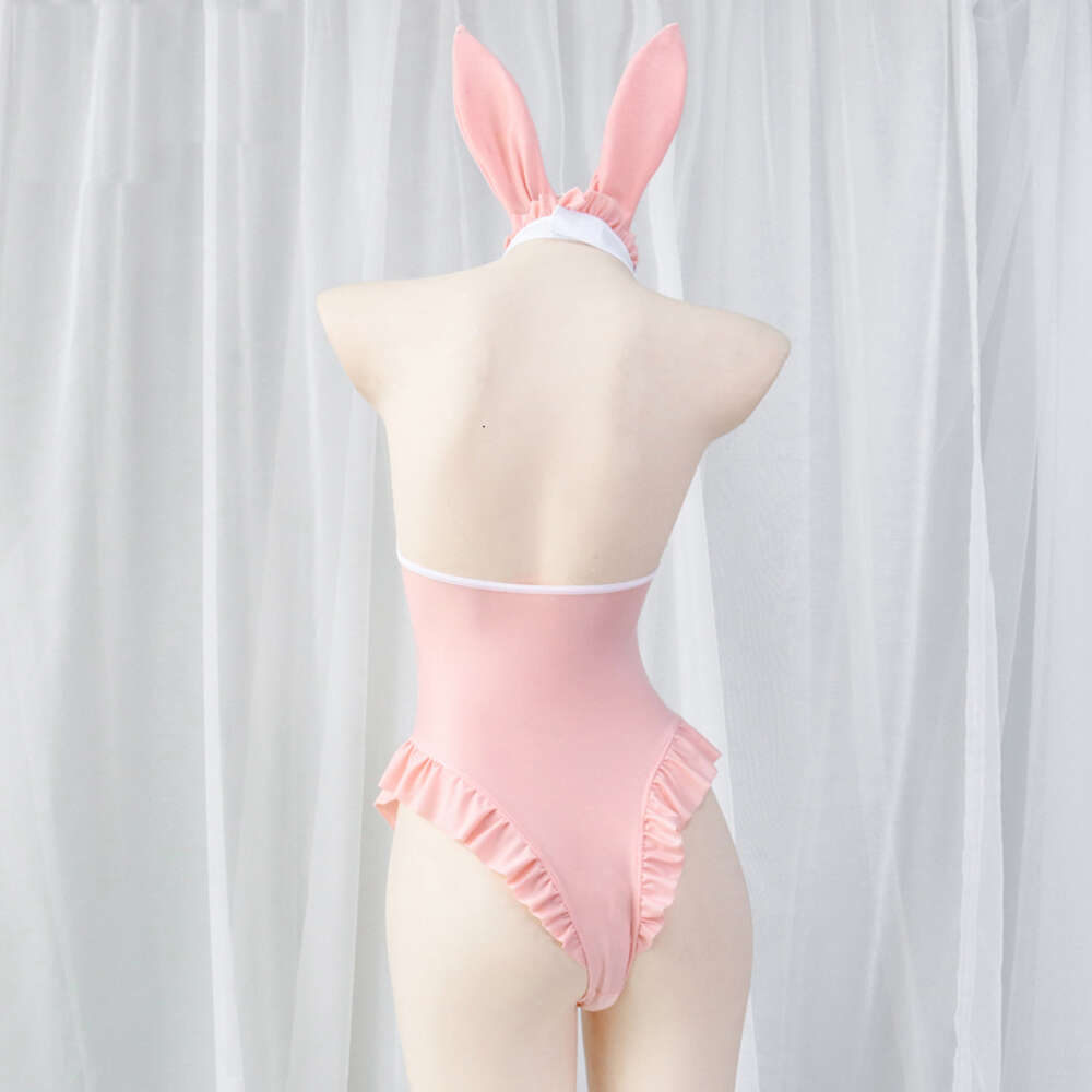 Ani Summer Pool Party Pink Bunny Girl One-piece Swimstuit Unifrom Women Anime Maid Bodysuit Pamas Outfits Costumes Cosplay cosplay