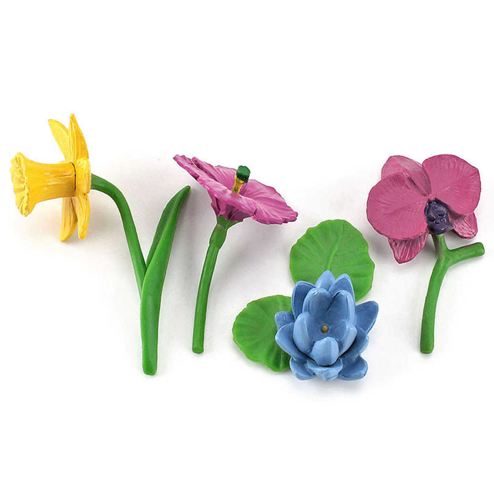 Set Simulazione Fiore Pianta Action Figures Girasole Rosa Modelli Realistici Figurine in PVC Bambini Giocattoli bambini Regalo Decorazioni la casa