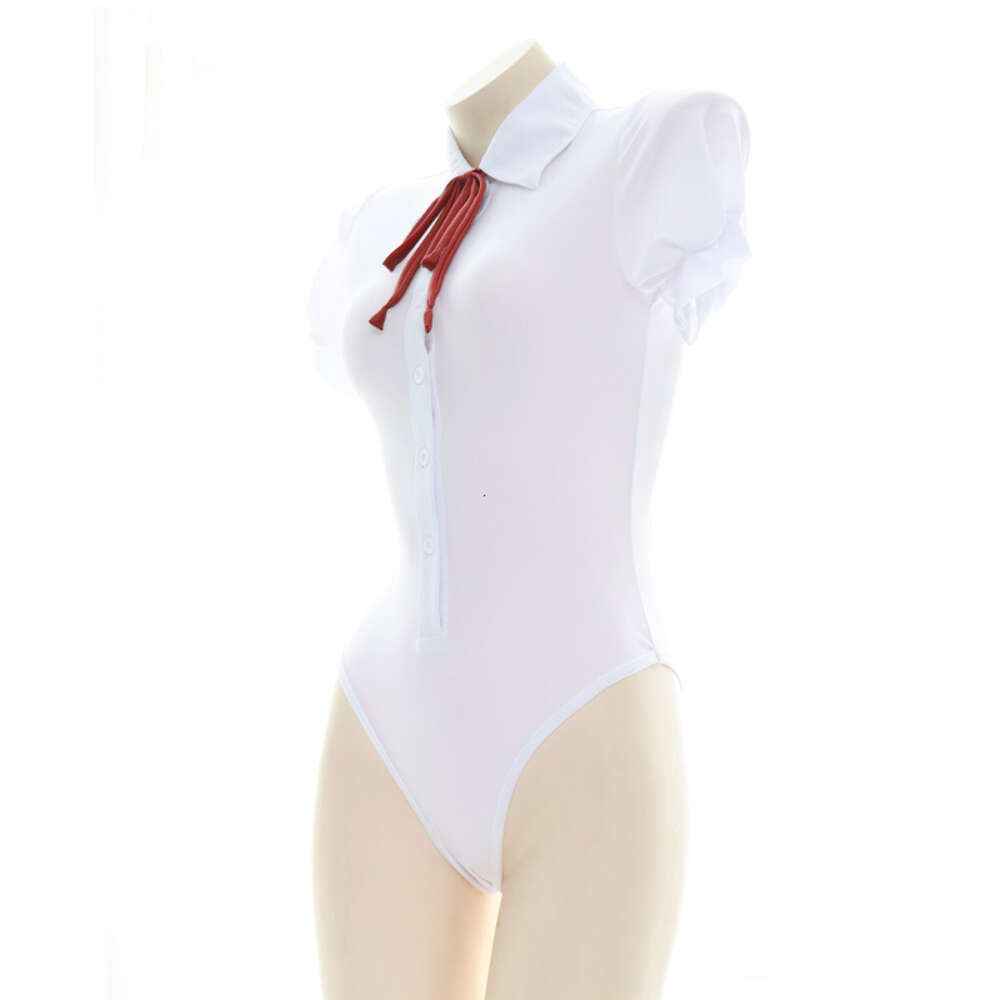 Ani School Girl White Shirt Bodysuit Swimsuit Costume Studnet Waiter Swimwear Uniform Temptation Lingerie Cosplay cosplay