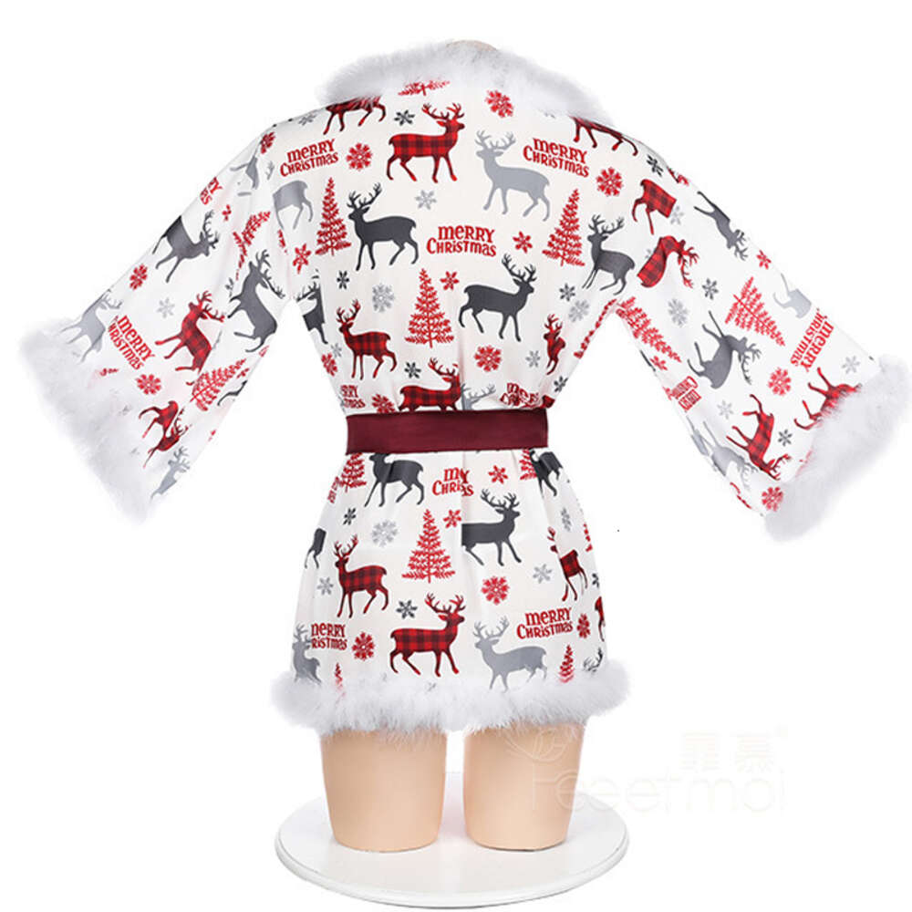 Ani julafton kvinnor bikini badrock set baddräkt sukumizu kostym xmas snöflinga älg päls pamas underkläder cosplay