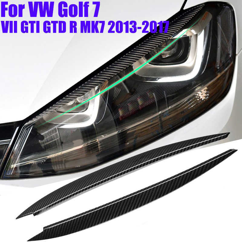 جديد من مصباح الحواجب غلاف الجفن تقليم ألياف الكربون ABS يوفر عرضًا جذابًا لـ VW Golf 7 VII GTI GTD R MK7 2013-2017