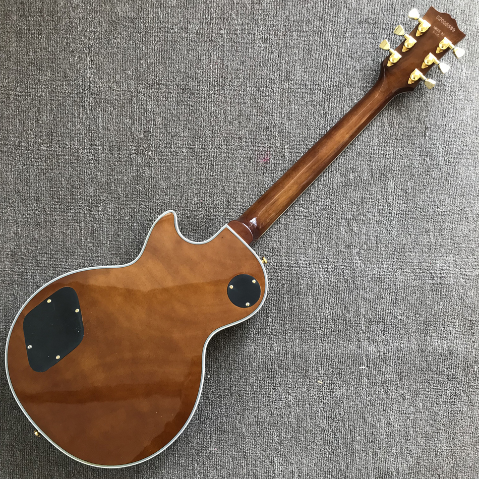 Custom shop, fabriqué en Chine, guitare électrique de haute qualité, touche en palissandre, couleur tabac éclaté, protection de médiator noir, matériel doré, livraison gratuite 0