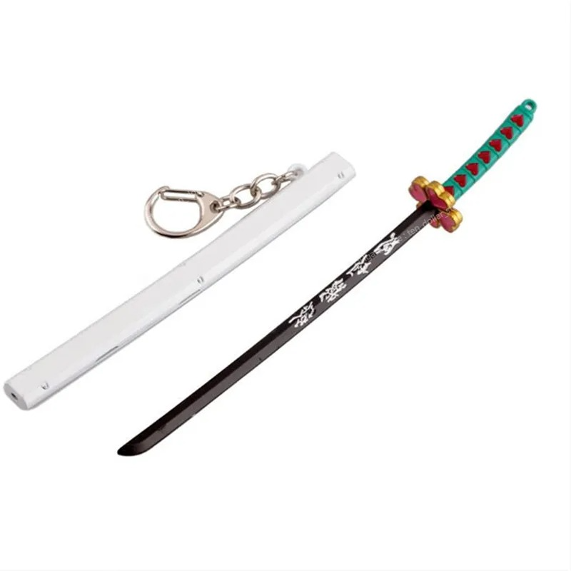 Demon Slayer Zwaard Sleutelhanger Japan Anime Demon Slayer Kimetsu no Yaiba Cartoon Kamado Tanjirou Blade Chaveio Wapens Rekwisieten Geschenken Mode-sieradenSleutelhangers anime