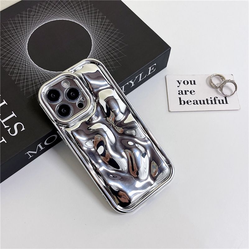 3D galvanisierte Meteorit Muster Handyhülle für iPhone 15 14 13 12 11 Pro Max 14promax Weiche stoßfeste Rückseite