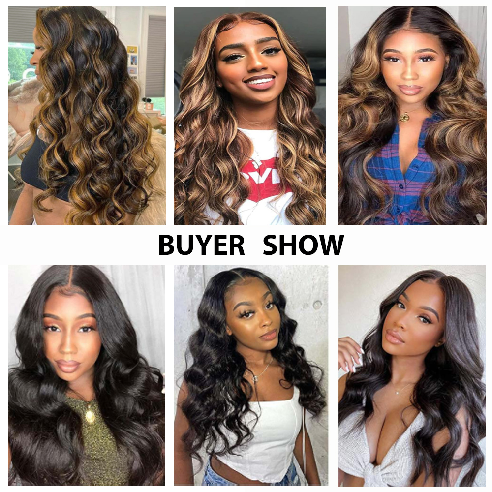 Highlight Loose Wave Wigs Synthetic Body Wavy Wig Blonde Wigs for Black Woman Hairline Heat Resistant Middle Part Cosplay Hairfa