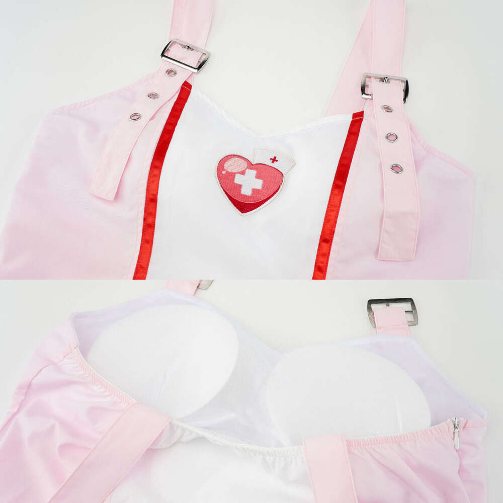Ani Anime Sweet Lovely Nurse Uniform Cosplay Women Buckle Adjustable Shoulder Strap Dress Costumes cosplay
