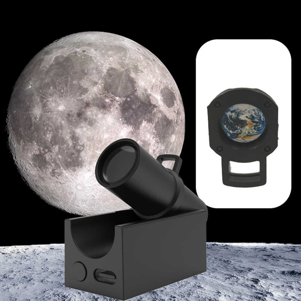 Gece Işıkları 2'de 1 Moon Earth Projektör LED Işık USB Yıldız Projektörü Galaxy Işık Projektör Arka Plan Ruh Ruh Hafta Yatak Odası Dekor P230331