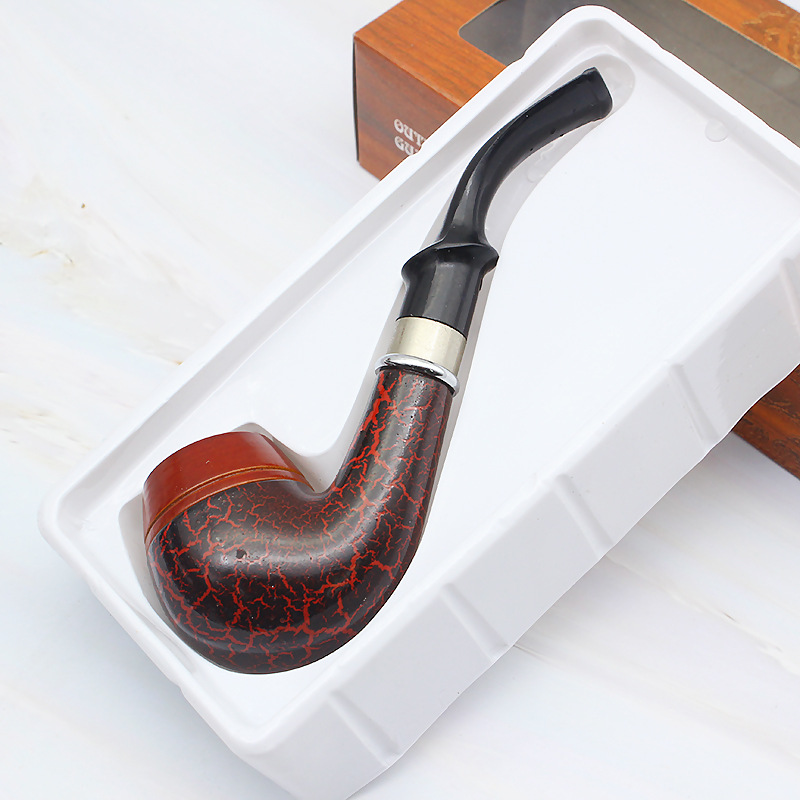 Pipe CF5581 pipa rossa e nera screpolata patchwork creativo in resina di legno massello fuma quattro secchi di tabacco