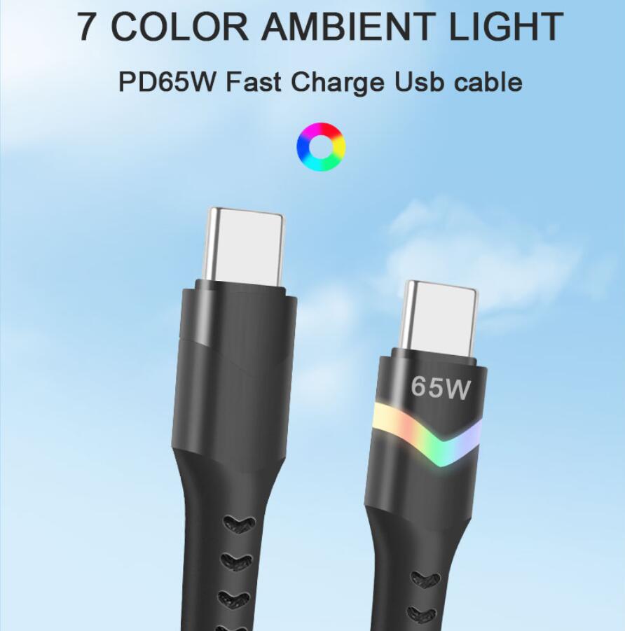 Tipo trançado de nylon c ao cabo c 60w PD Typec cabo 3a cabo de carregamento rápido para 15 Samsung