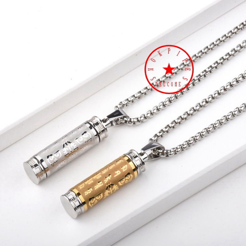 Cool Smoking Stainless Steel Pendant Portable Removable Storage Container Snuff Bottle Pill Spice Miller Tobacco Case Pill Stash Box Necklace Cigarette Holder DHL