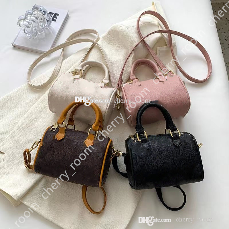 Designer Kids Princess Handbags Sweet Baby Mädchen Blume gedruckt Messenger Bags Mode Kinder Mini Change Purse Girl One Umhängetaschen F1620