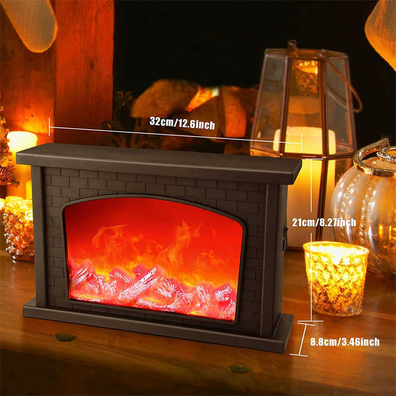 ナイトライトLED Flame Lantern LampsシミュレーションFlame Fireplace Lantern USBまたはCourtyardリビングルームの装飾用バッテリー駆動のフレームレスランプP230331