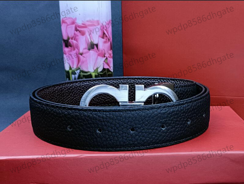 2023 Smooth leather belt luxury belts designer for men big buckle male chastity top fashion mens Clemence wholesale 3.3CM
