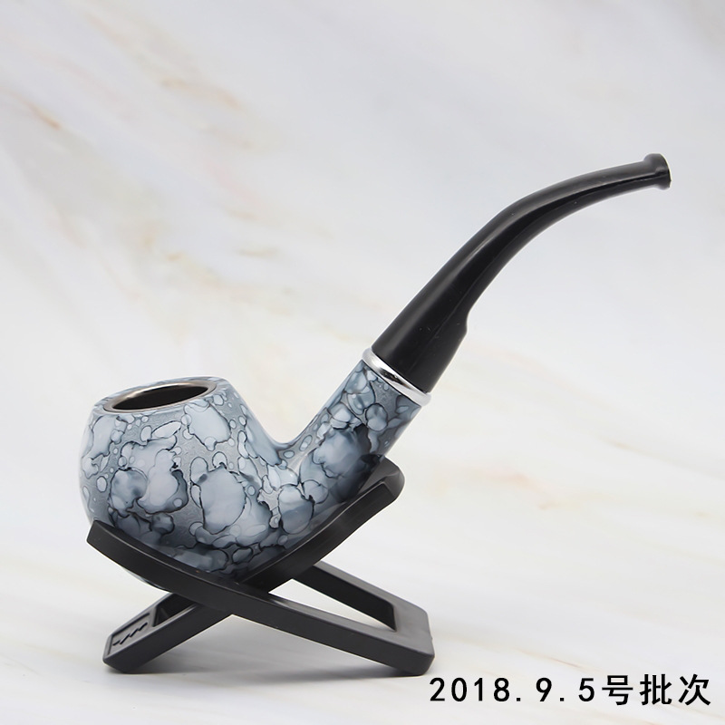 Smoking Pipes Resin pipe black frosted marble resin pipe CF702 fine gift men's pipe