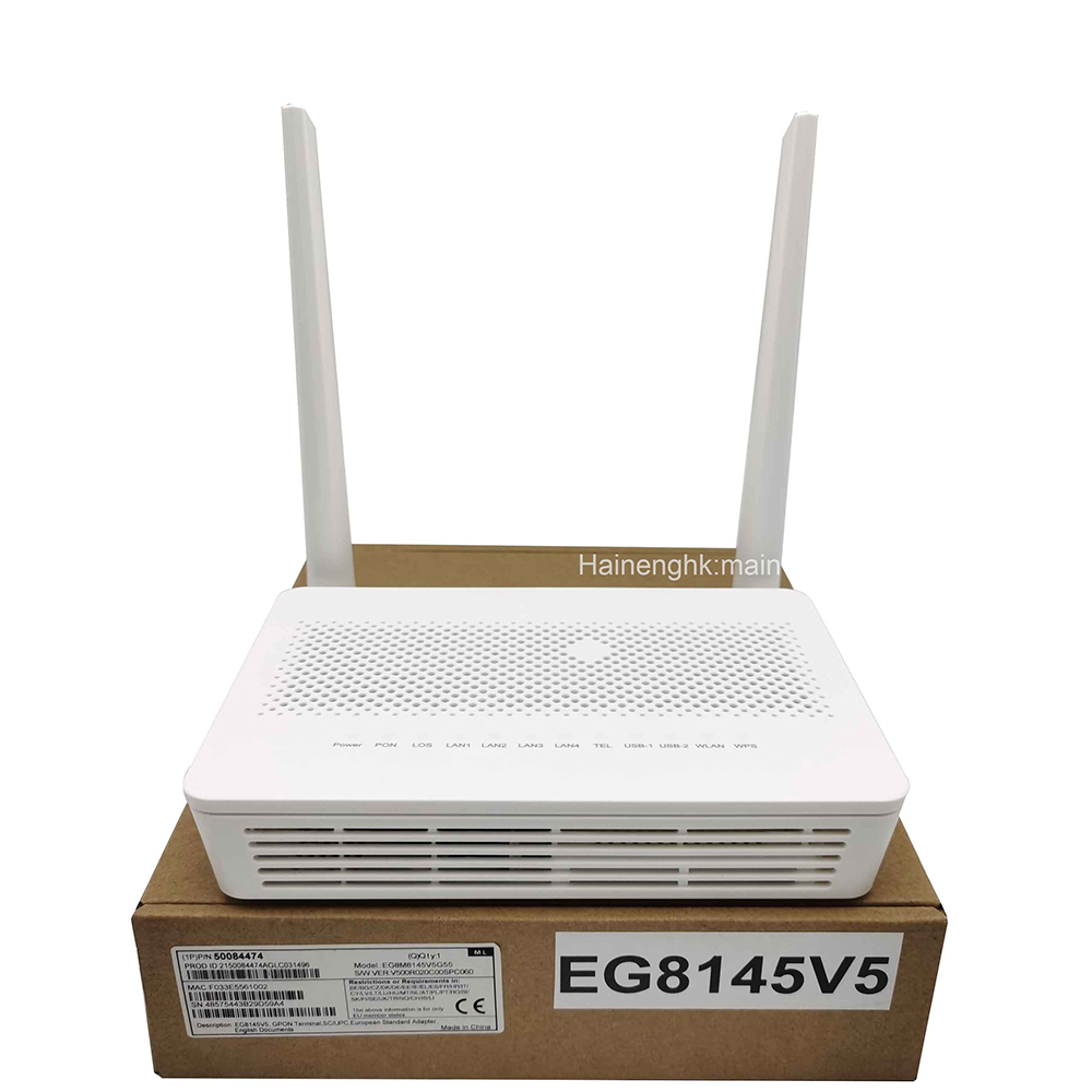 GPON ONU EG8145V5 4GE+1TEL+2USB+AC WIFI5 뒷면에 안테나가있는 r19 쉘 Huawei ZTE Fiberhome OLT와 동일한 기능 HS8145V5 G-1425-MA