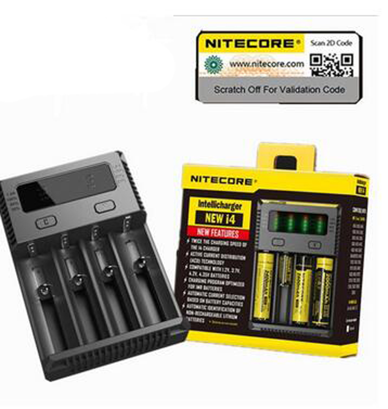 Originele Nitecore Nieuwe I4 Oplader Digicharger LCD Display Batterij Intelligente 4 Slots Lading voor IMR 18650 14500 20700 21700 Universele Li-Ion Batterij VS Q4 D4 UM4 UMS4