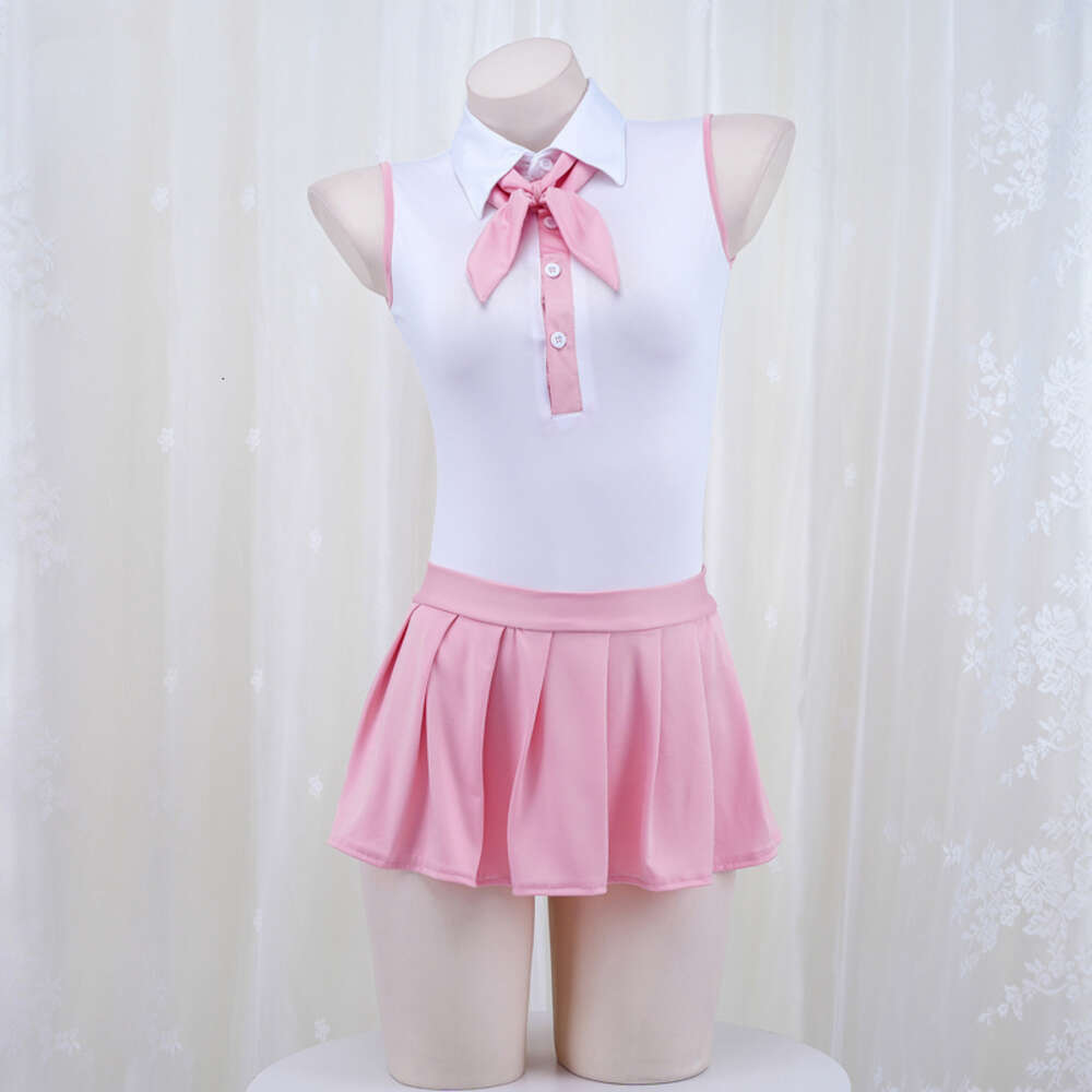 Ani Japanische Schule Student Gym Badeanzug Bodysuit Uniform Kostüm Frauen Rosa Sailor Rückenfrei Bademode Rock Cosplay Cosplay