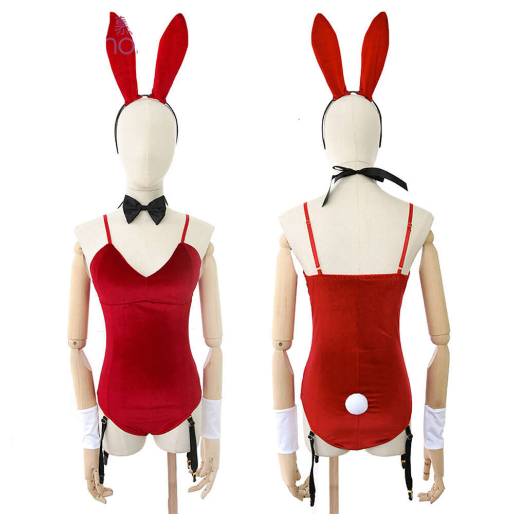 Ani Retro Student Bunny Girl Spaghetti Strap Bodysuit with Garter Pamas Costumes Women Sexy Hot Underwear Erotic Lingeries cosplay