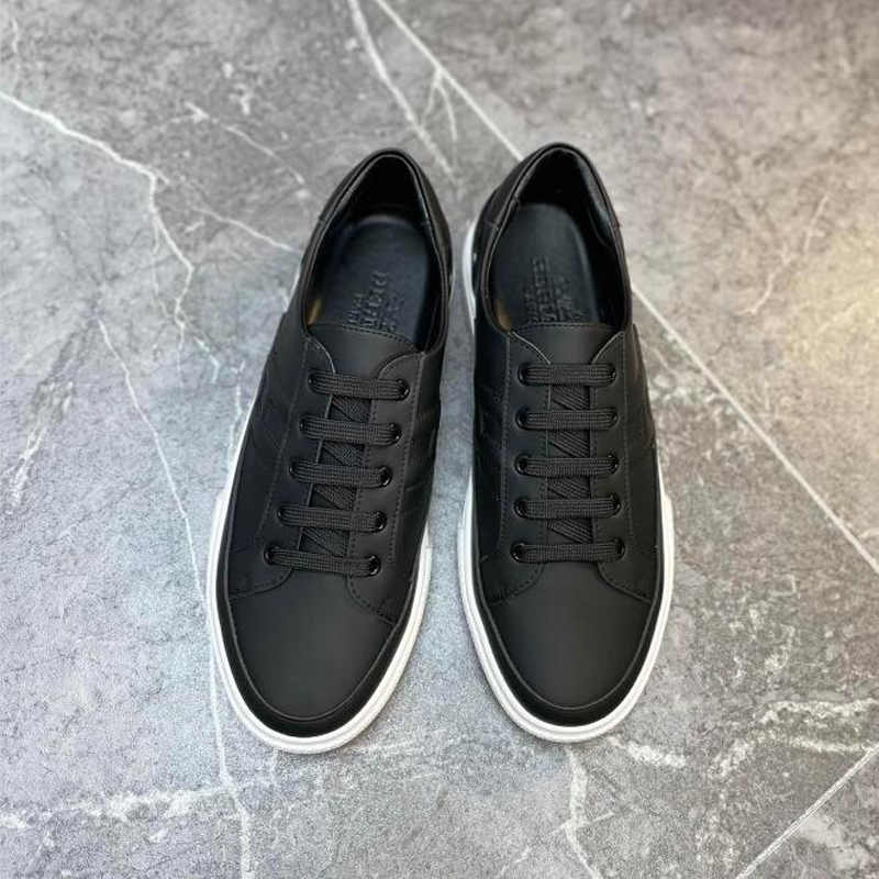 Fashion Dress Shoes Men Crew Thick Bottom Running Sneaker Italy Classic Elastic Band Low Top Black White Leather Lightness Designer Casual Athletic Shoes Box EU 38-45