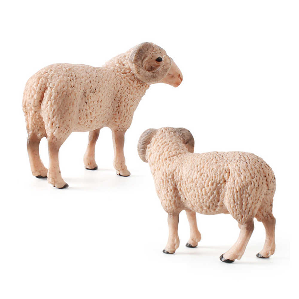 Gesimuleerde dierentuin schapenmodel boerderij dieren actie figuur kinderen kinderen poppen figurine collectie speelgoed cadeau home decor