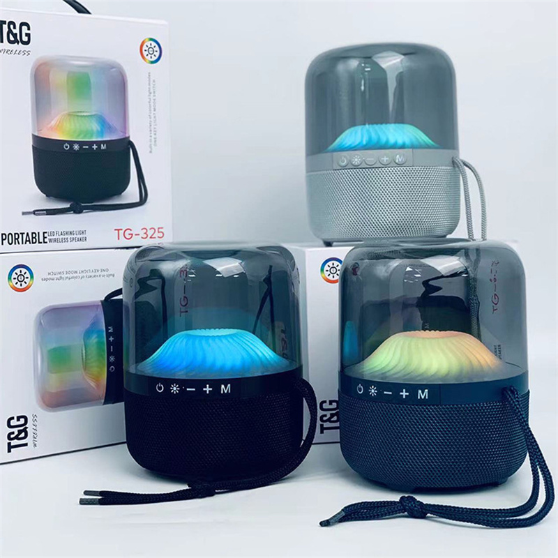 TG325 LED Colorful Light Portable Högtalare Outdoor Party Subwoofer Stereo FM Wireless Högtalare