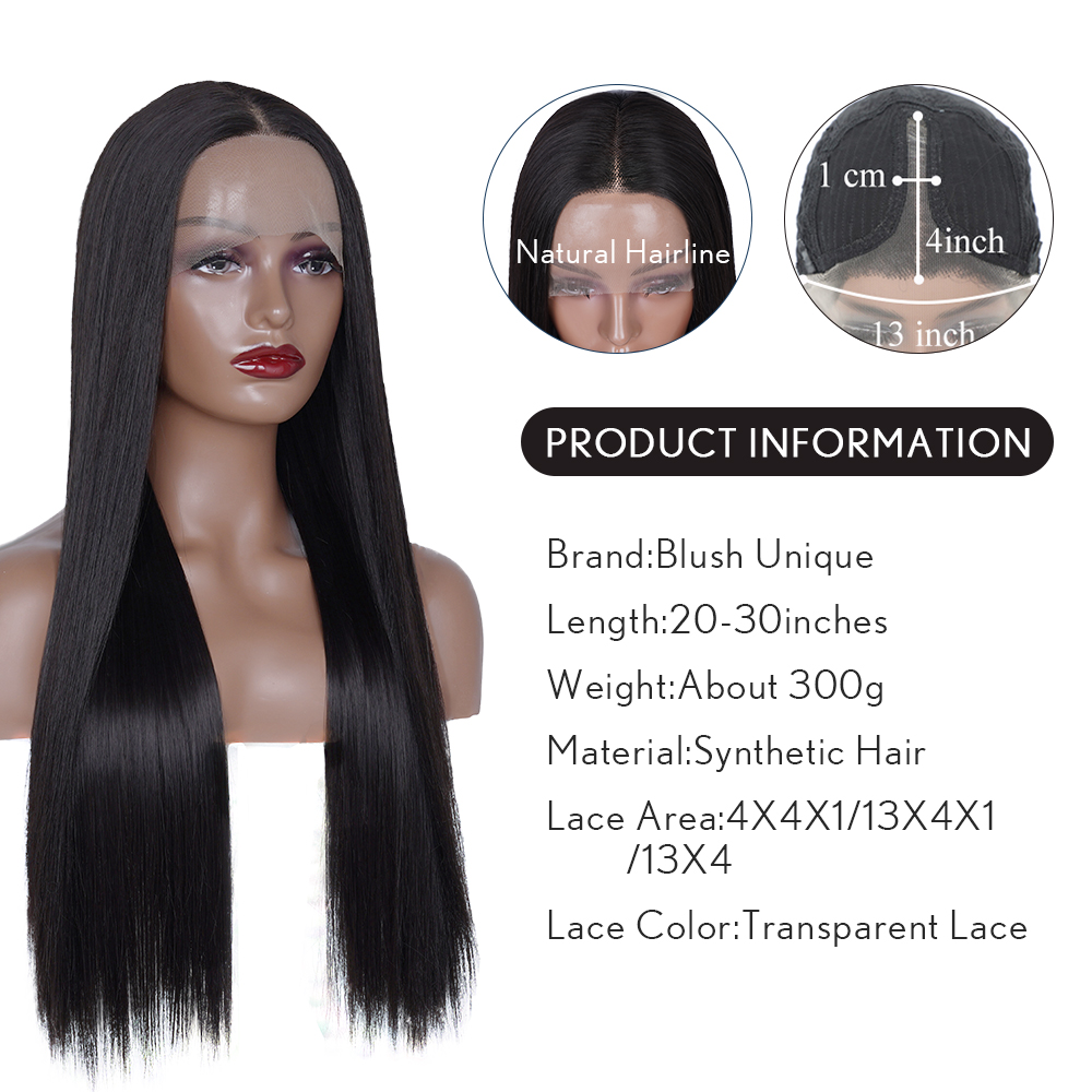 32 -дюймовые кружевные парики с детскими волосами натуральная черная теплостойкость средняя часть глупого синтетических кружевных париков для чернокожих женщин