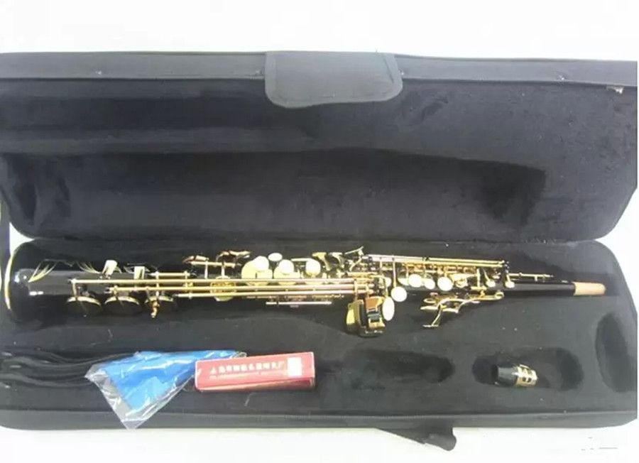 Sopransaxophon gerade S901 Musikinstrumente B-Dur Schwarz Golden Key Sopransaxophon mit Koffer Zubehör