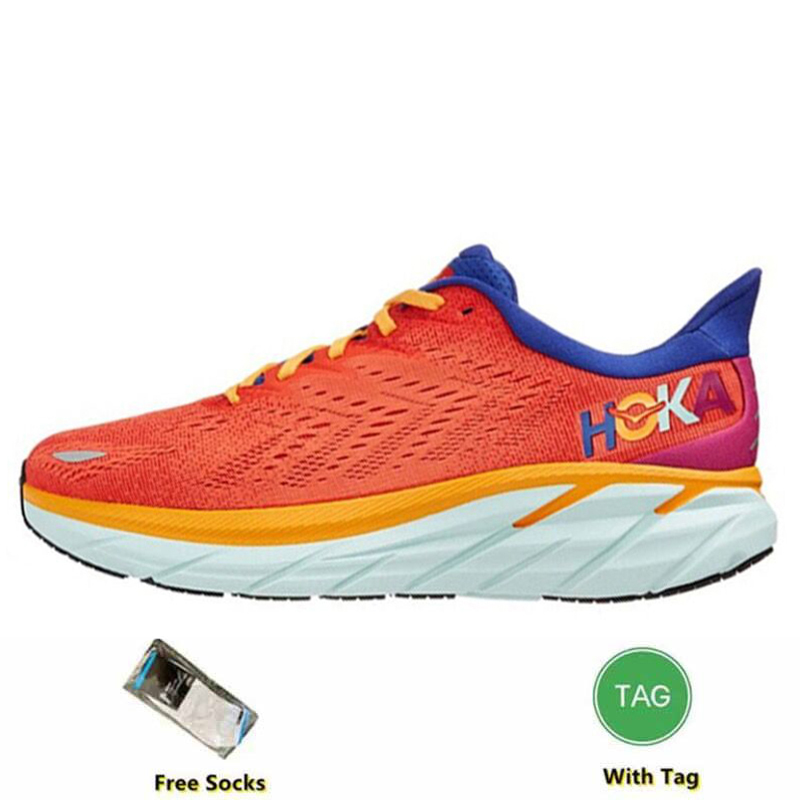 2023 Hoka One Clifton 8 Zapatillas deportivas Zapatos atléticos Bondi 8S Carbon X 2 Zapatillas de deporte Amortiguador Carretera Moda para hombre para mujer Top Designer Sneaker Tamaño 36-45