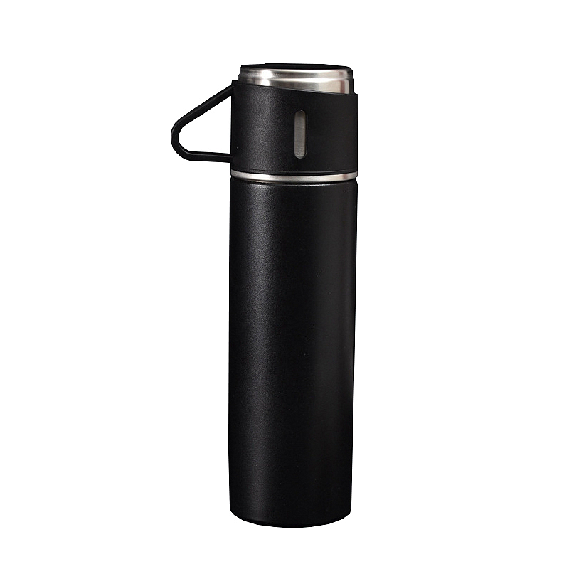 17oz Portable Stainless Steel Thermos Flasks Sport Bottle Vacuum Insulation Tumbler Beer Water Travel Mug Spiral Leak-proof Stopper With Cup Keep Cold JY1224