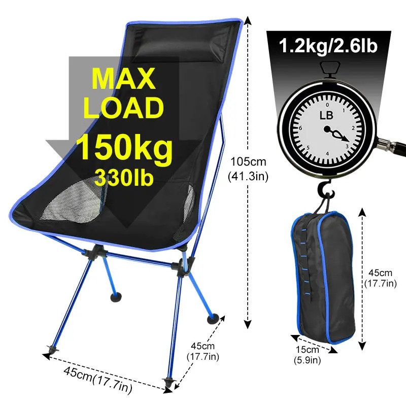 Camp Furniture Outdoor Fishing Chair Portable Lightweight Home Trädgårdssäte Super Hard Travel Vandring Picknick Beach BBQ Folding Camping Chair 231101