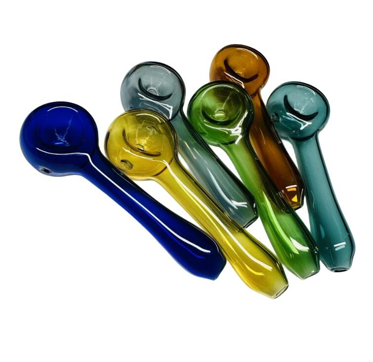 En gros 4 pouces tuyaux accessoires pour fumer narguilé tabac cuillère coloré Mini tuyau en verre petits tuyaux à main pour brûleur à mazout