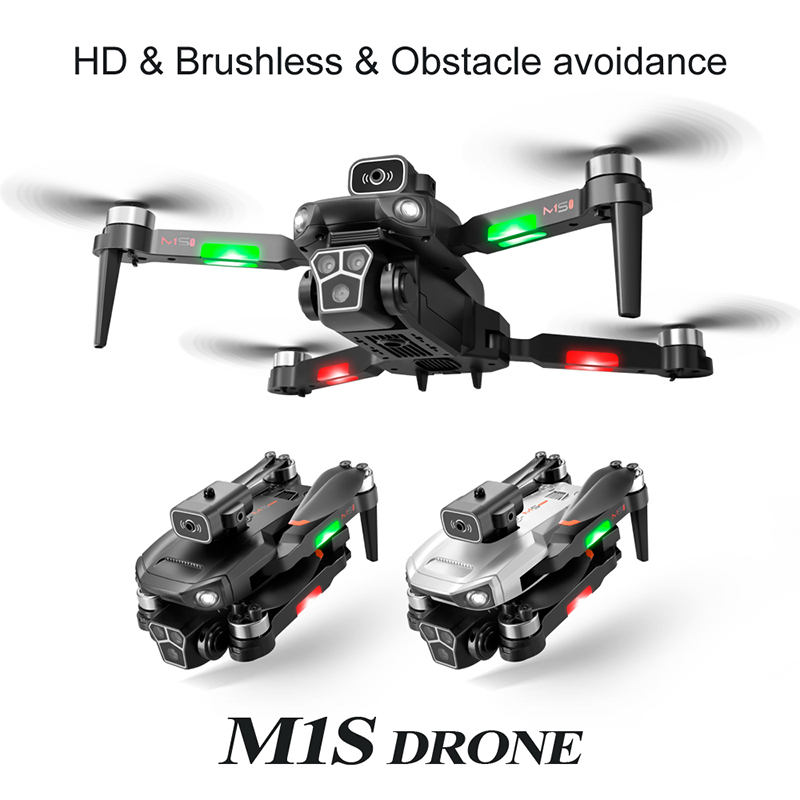 Drone M1S à trois caméras 4K, Mode sans tête, 4 côtés, évitement d'obstacles, UAV, flux optique, vol stationnaire, Mini Drone FPV M1S