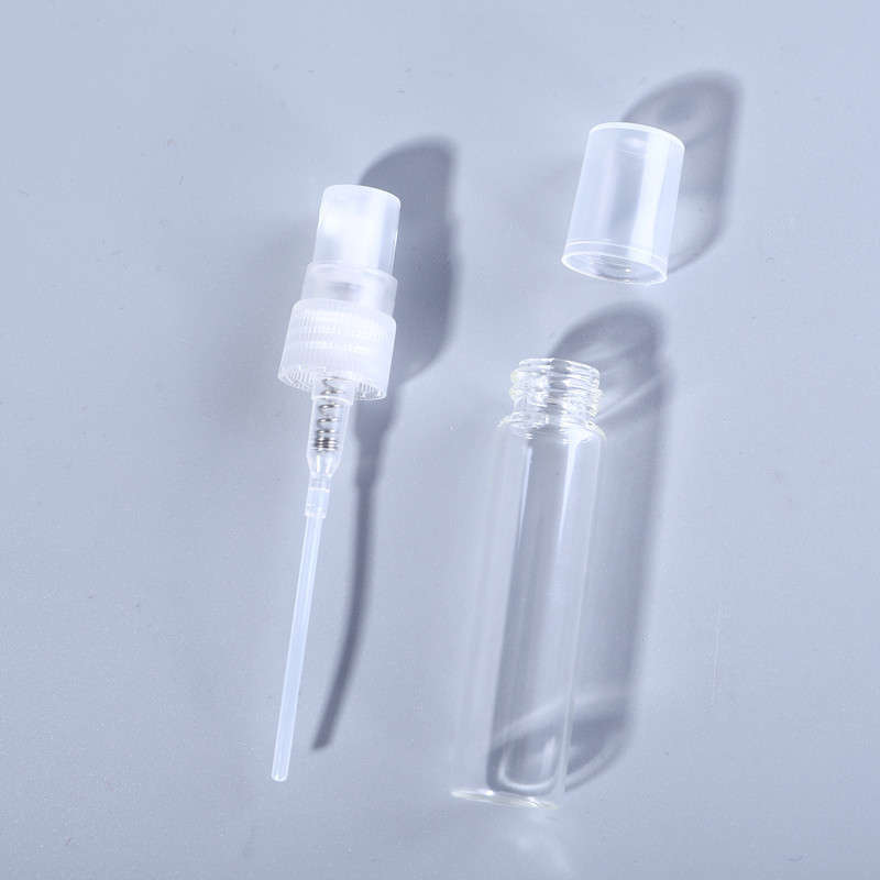 2 ml 3 ml 5 ml 10 ml glas parfym sprayflaskor eterisk olja flytande tomma prov teströr injektionsflaskor rensar svart vit plastpropp kosmetisk förpackning försök flaska