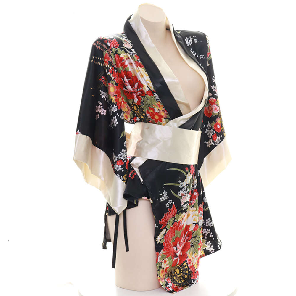 Ani Japanese Natsu Matsuri Bathrobe Costume JK Anime Girl Student Black Kimono Uniform Cosplay cosplay