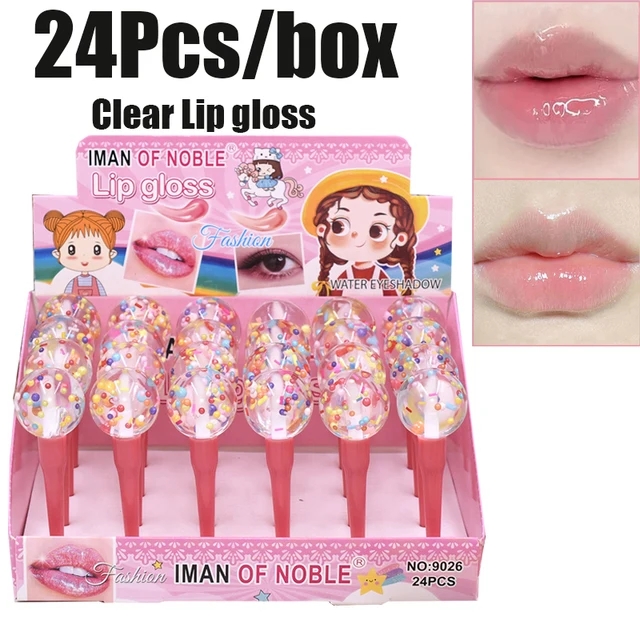 /box Wet Gloss Crystal Jelly Lip Kawaii Shine Lipgloss Glitter Liquid Lipstick Lips Care Makeup Base Wholesale Moisturizing