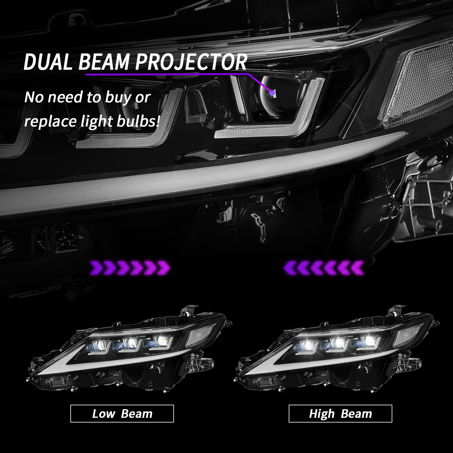 Reflektor stylizacji samochodów do Toyota Camry 20 18-2023 LED reflights Sekwencyjny sygnał Turn Signal Animation Lights