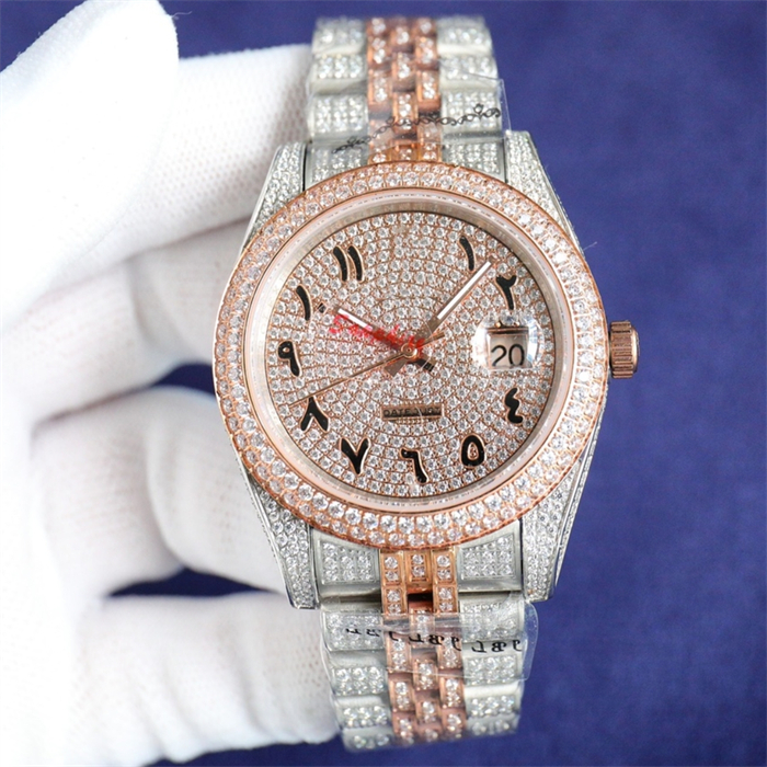 Montre de luxe Relojes babysbreath diamant montre 41mm mouvement mécanique automatique boîtier en acier bracelet en caoutchouc montres pour hommes montres de luxe montres-bracelets